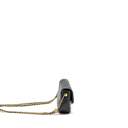 Chanel My Perfect Mini Flap Bag with Pearl Chain Lambskin Black  (Microchip)