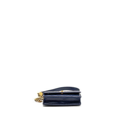 Chanel 22A Twist Your Button Wallet on Chain Caviar Navy  (Microchip)