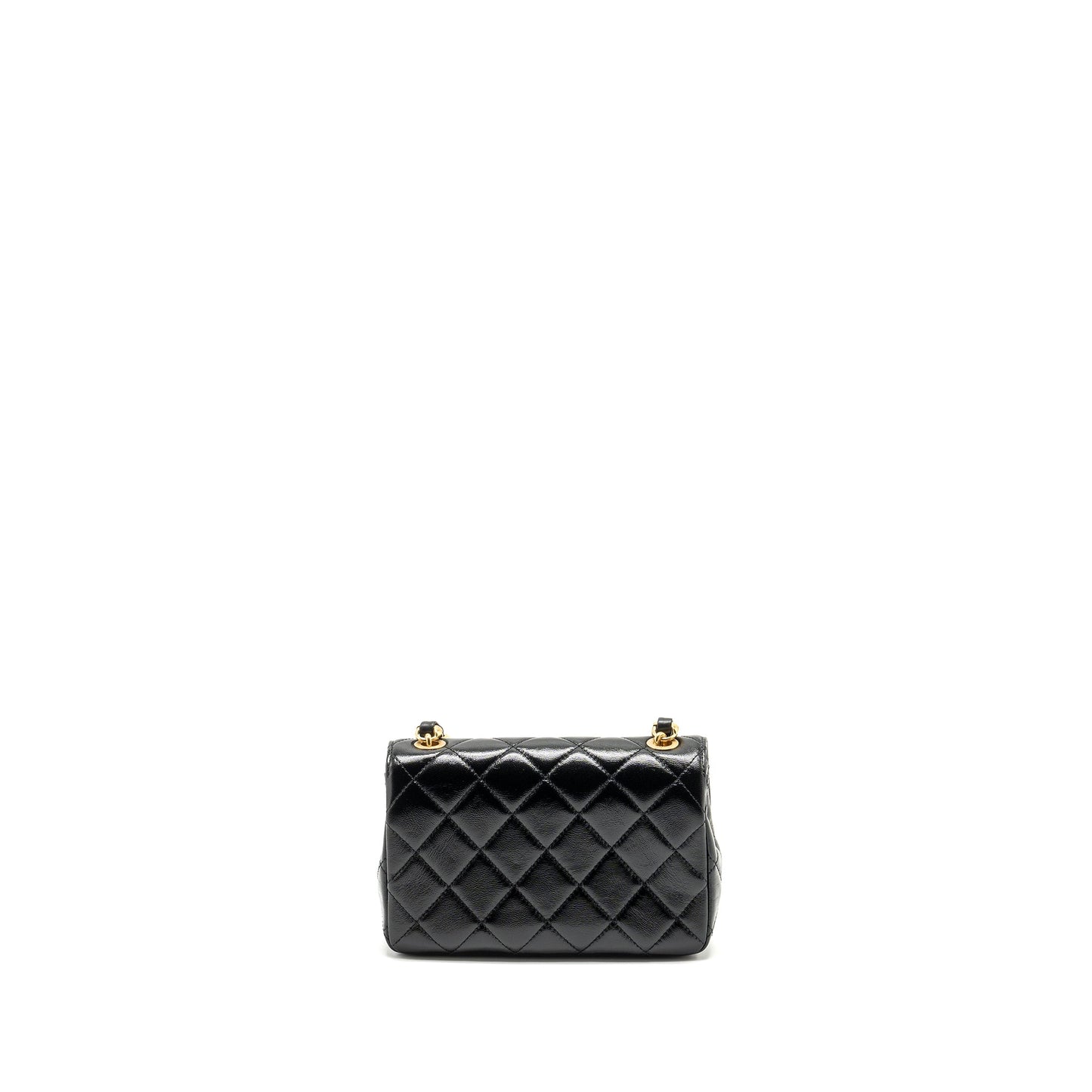 Chanel 24b Giant Chain Flap Shoulder Bag Lambskin Black  (Microchip)