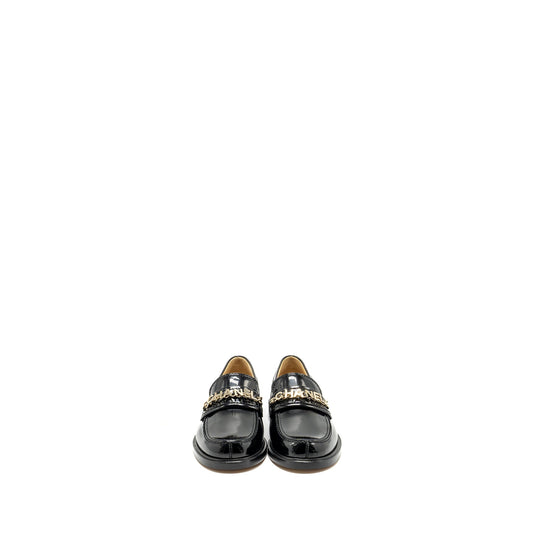 Chanel size 36.5 Letter Loafers leather Black L