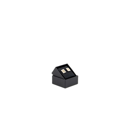 Chanel Square and CC logo earrings white gold tone