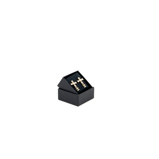 Chanel Cross earrings with CC Logo dropped, Crystal/ pearl Gold Tone