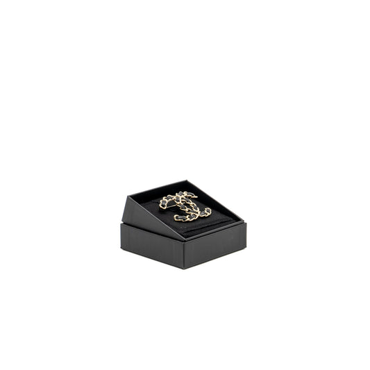 Chanel CC Logo Leather Chain Brooch L