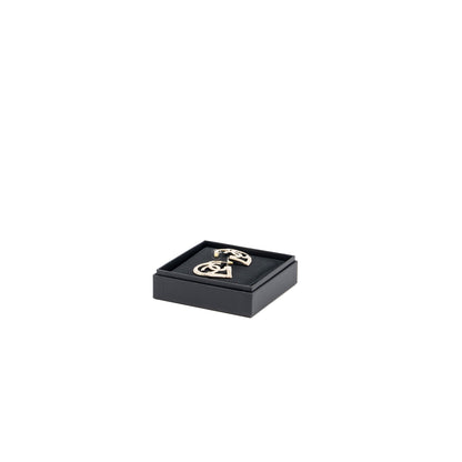 Chanel Giant Heart and CC logo earrings light gold tone