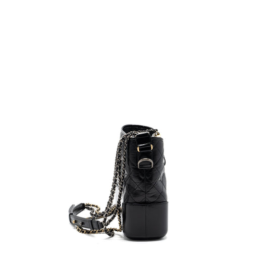Chanel Large Gabrielle Hobo Bag  Aged Calfskin Black Multicolour Hardware