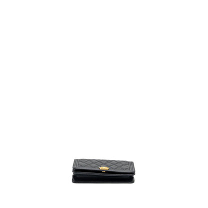Chanel Boy Wallet On Chain caviar black  (microchip)