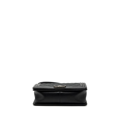 Chanel medium boy bag calfskin black ruthenium hardware