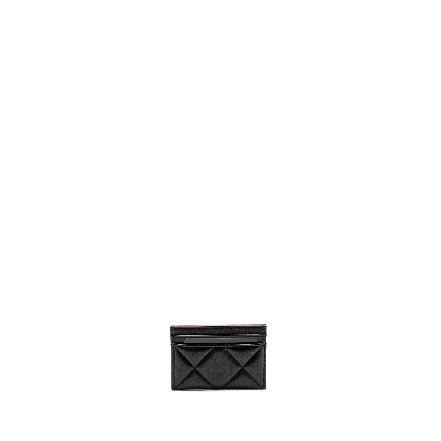 Chanel 19 Card Holder Lambskin Black  (Microchip)