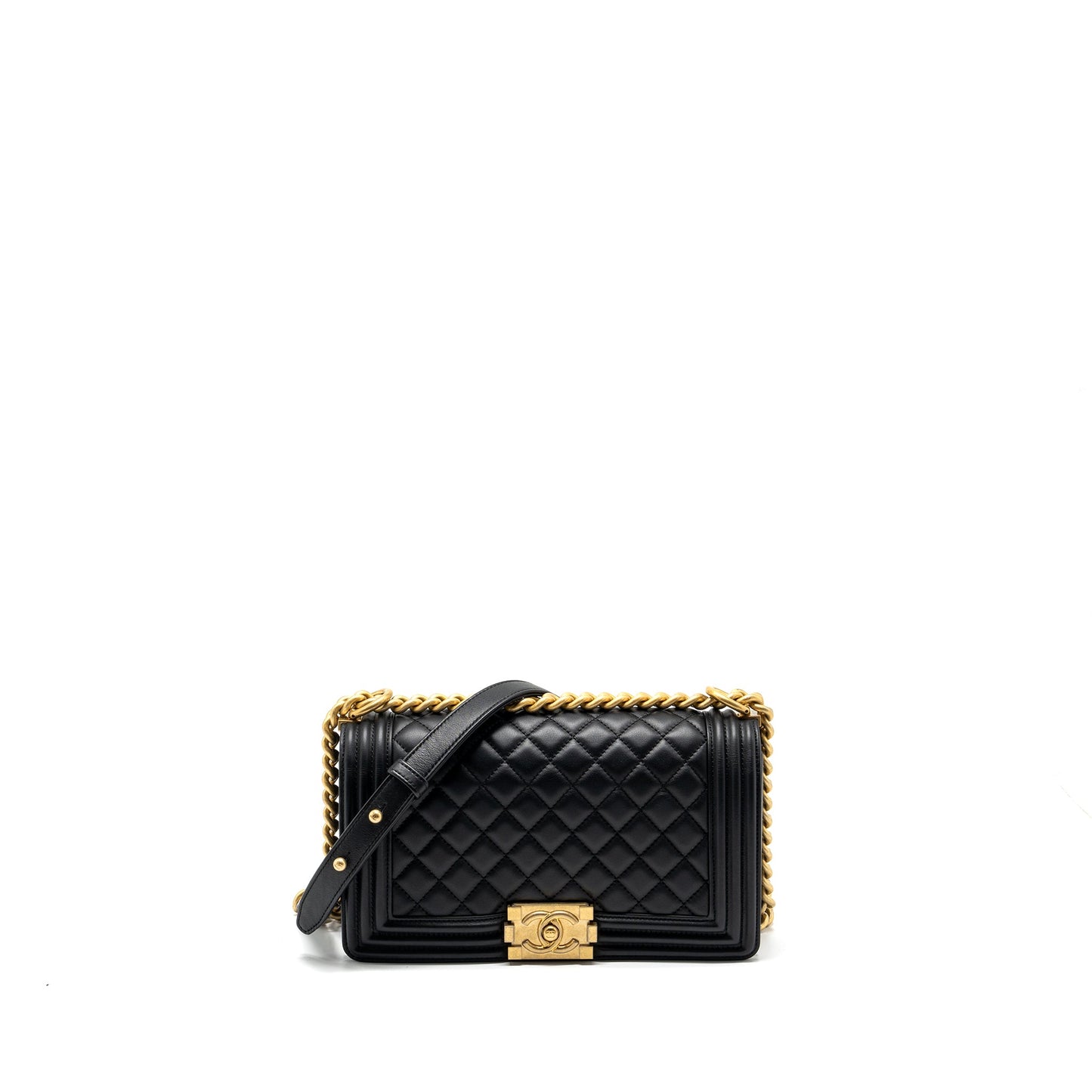 Chanel medium boy bag smooth calfskin black