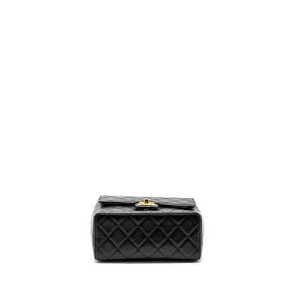 Chanel 22K retro new square large flap bag goatskin black  (microchip)