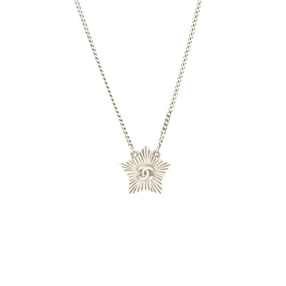 Chanel Star Necklace With CC Logo Grey With Ruthenium Hardware