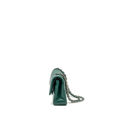 Chanel Medium Classic double flap bag lambskin green