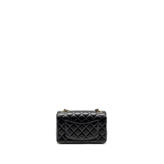 Chanel Mini Rectangular Flap Bag Lambskin Black L (microchip)