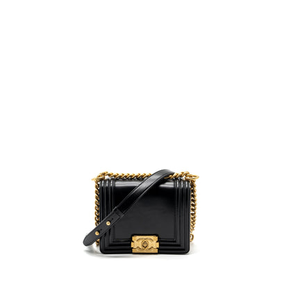 Chanel mini square boy bag limited edition calfskin black  (microchip)