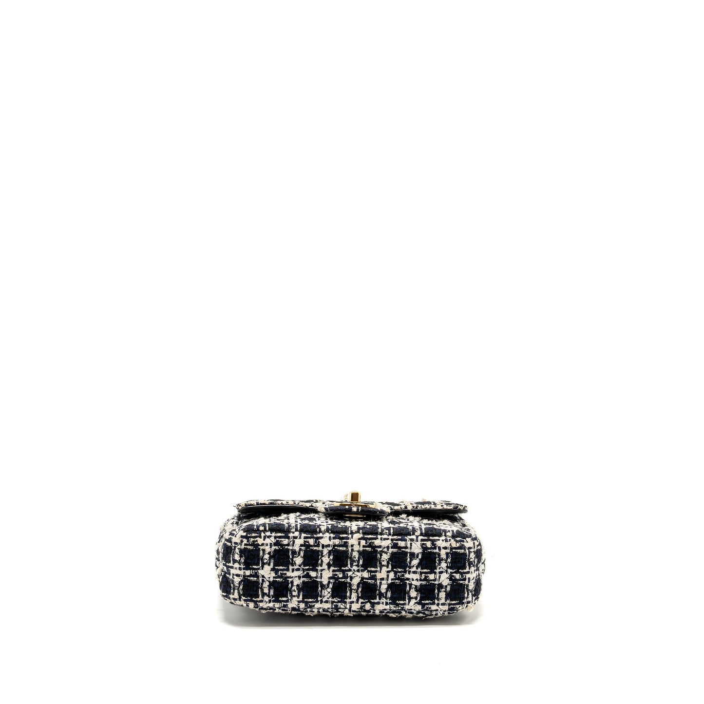 Chanel Mini Flap Bag with Detailed Chain Tweed Black/White L (Microchip)