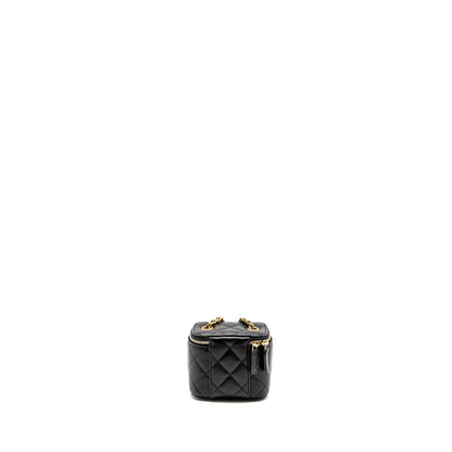 Chanel Pearl Crush Mini Vanity Case Lambskin Black