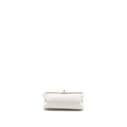 Chanel mini chevron 2.55 reissue flap bag calfskin white  (microchip)