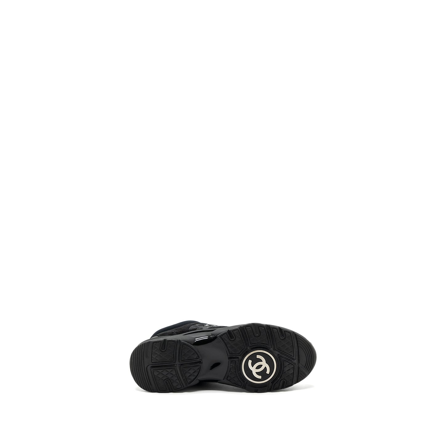 Chanel size 37.5 trainers/ sneakers nylon / suede leather black