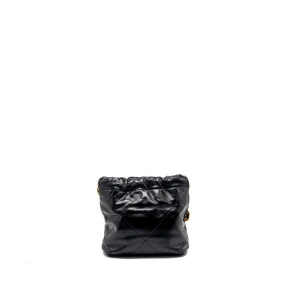 Chanel mini 22 bag shiny calfskin black  (microchip)