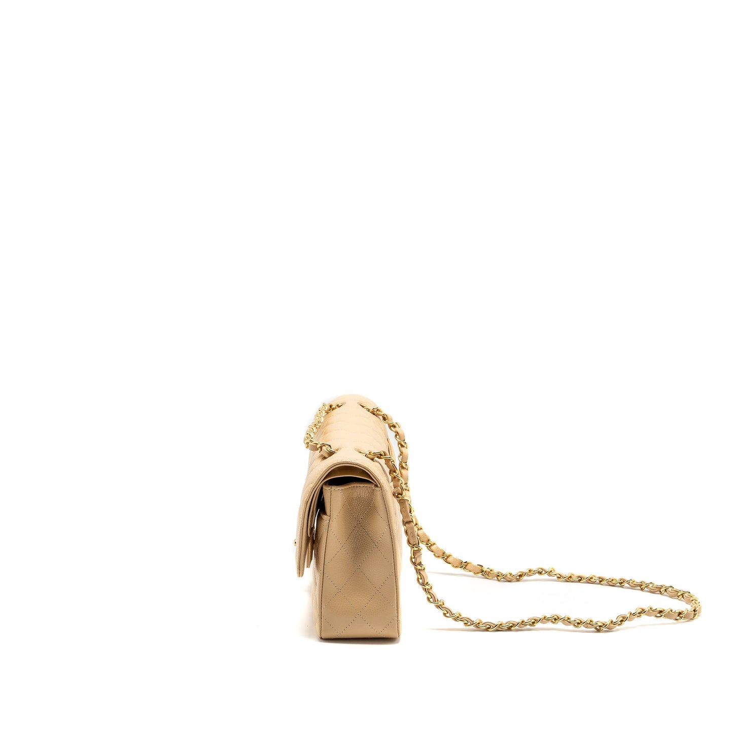 Chanel Medium Classic Double Flap Bag Caviar Beige