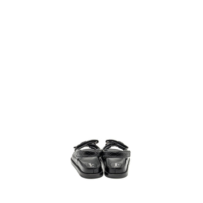 Chanel Size 36 Dad Sandals Lambskin So Black