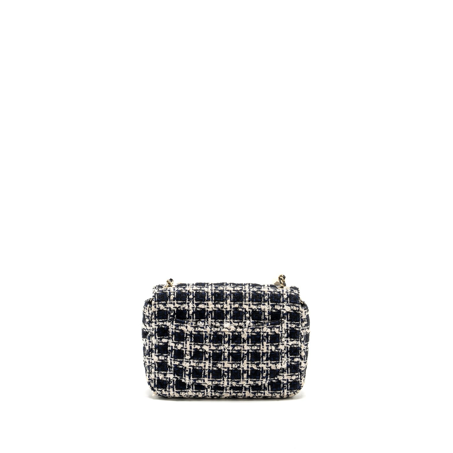 Chanel Mini Flap Bag with Detailed Chain Tweed Black/White L (Microchip)