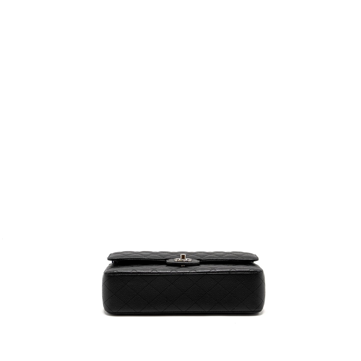 CHANEL Medium Classic Double Flap Bag Caviar Black  (Microchip)