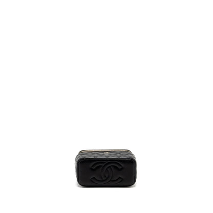 Chanel Long Vanity With Chain Lambskin Black L (Microchip)