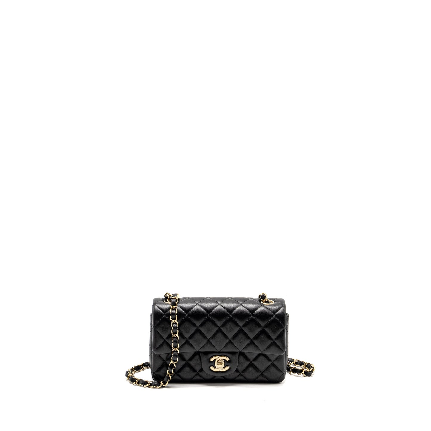 Chanel Mini Rectangular Flap Bag Lambskin Black L (microchip)