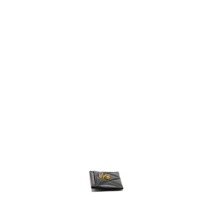 Chanel 19 Card Holder Lambskin Black  (Microchip)