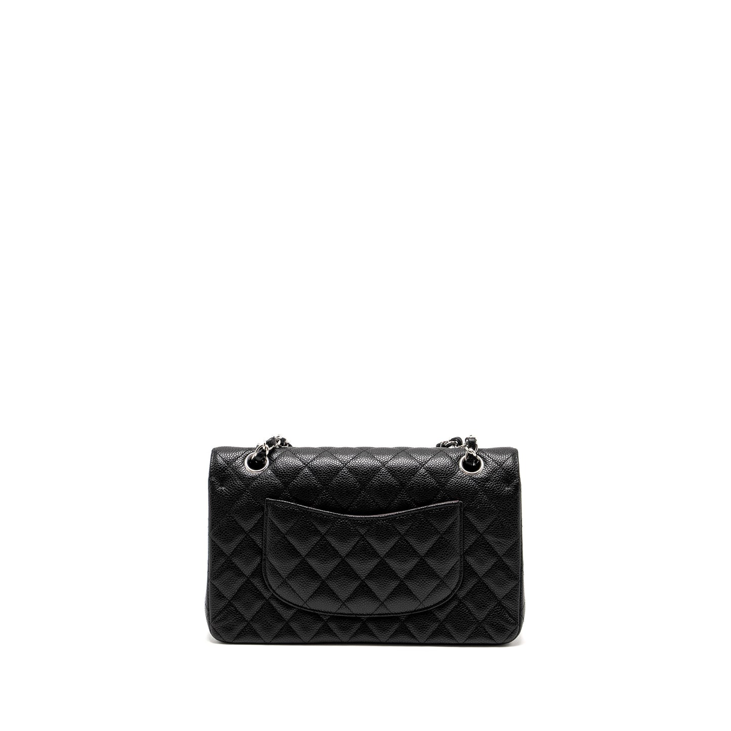CHANEL Medium Classic Double Flap Bag Caviar Black  (Microchip)