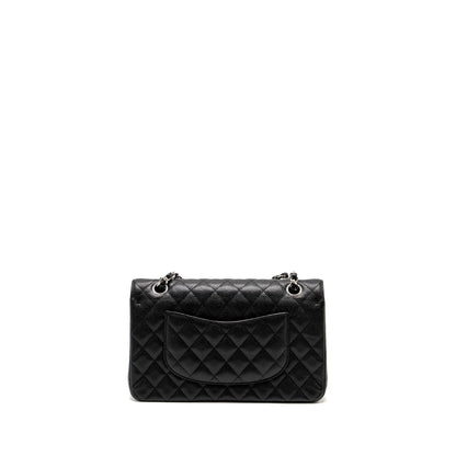 CHANEL Medium Classic Double Flap Bag Caviar Black  (Microchip)