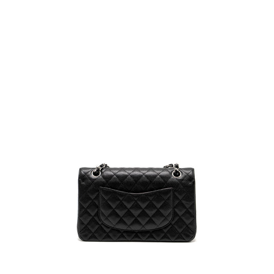 CHANEL Medium Classic Double Flap Bag Caviar Black  (Microchip)