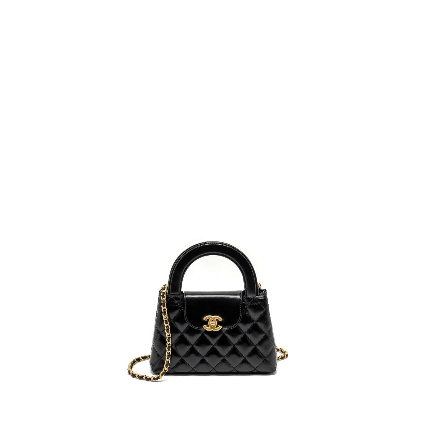 Chanel 24a Mini Shopping Tote/ Mini Kelly Calfskin Black  (microchip)