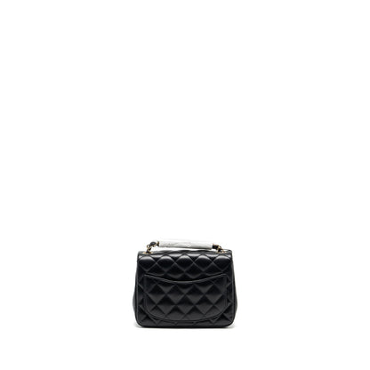 Chanel mini square flap bag lambskin black L (microchip)