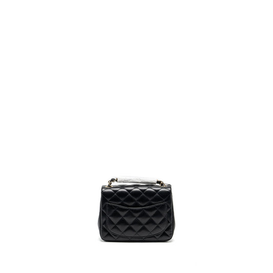 Chanel mini square flap bag lambskin black L (microchip)