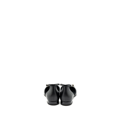 Chanel Size 37 Flat Shoes Lambskin/Patent Black
