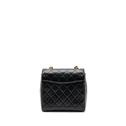 Chanel 22K retro new square large flap bag goatskin black  (microchip)