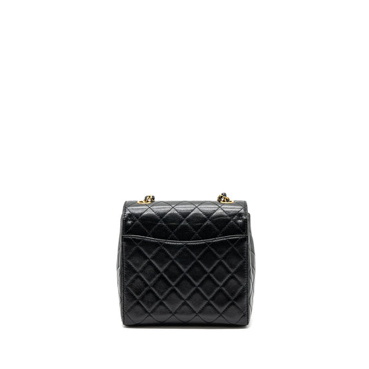 Chanel 22K retro new square large flap bag goatskin black  (microchip)