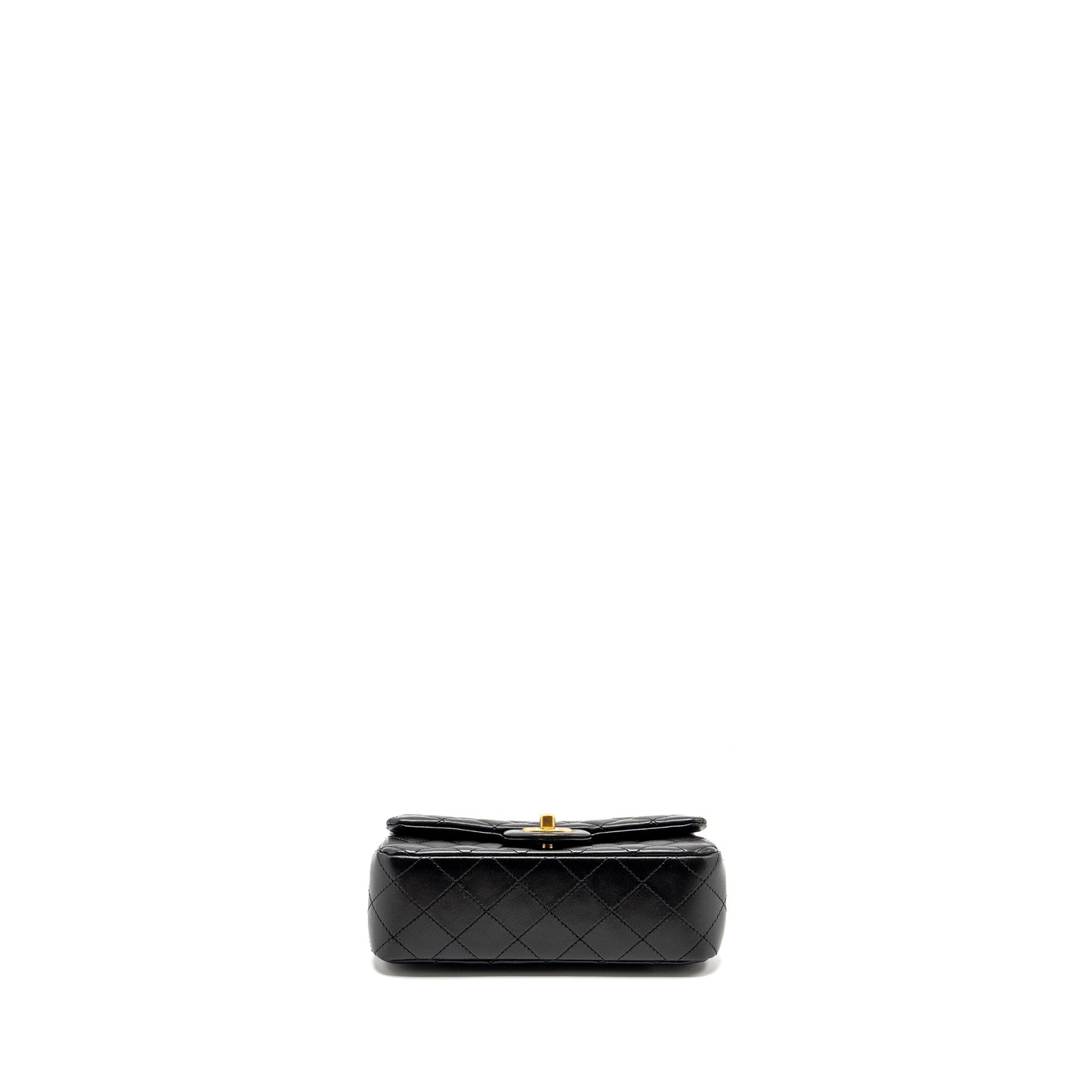 Chanel 24k Pearl Crush Mini Rectangular Flap Bag Shiny Lambskin Black  (microchip)