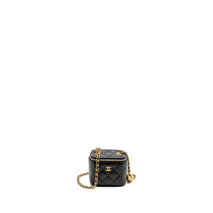 Chanel Pearl Crush Mini Vanity Case Lambskin Black