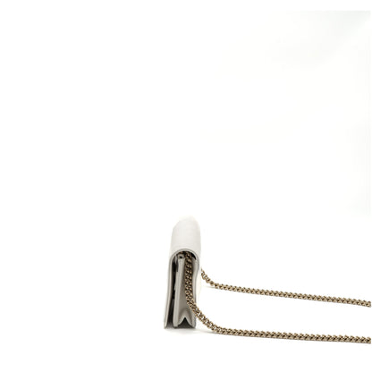 CHANEL BOY WALLET ON CHAIN CAVIAR WHITE L (Microchip)