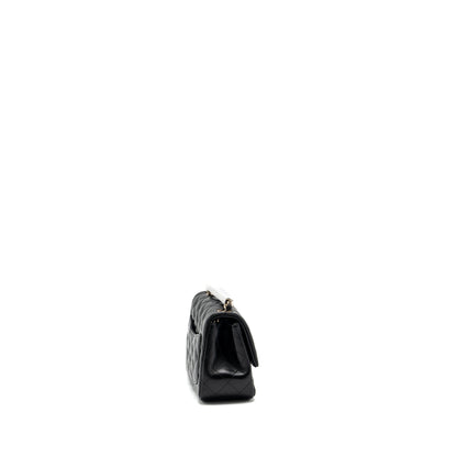 Chanel mini square flap bag lambskin black L (microchip)