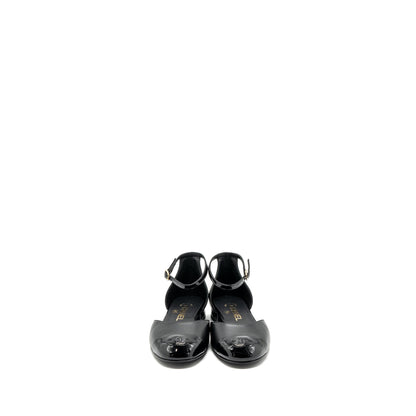 Chanel Size 37 Flat Shoes Lambskin/Patent Black