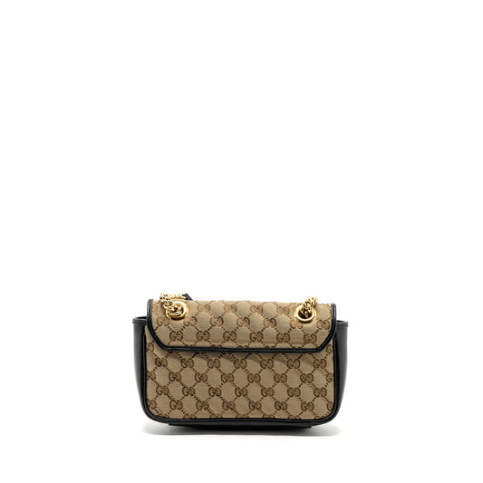 Gucci mini GG marmont bag GG canvas / leather beige/ black