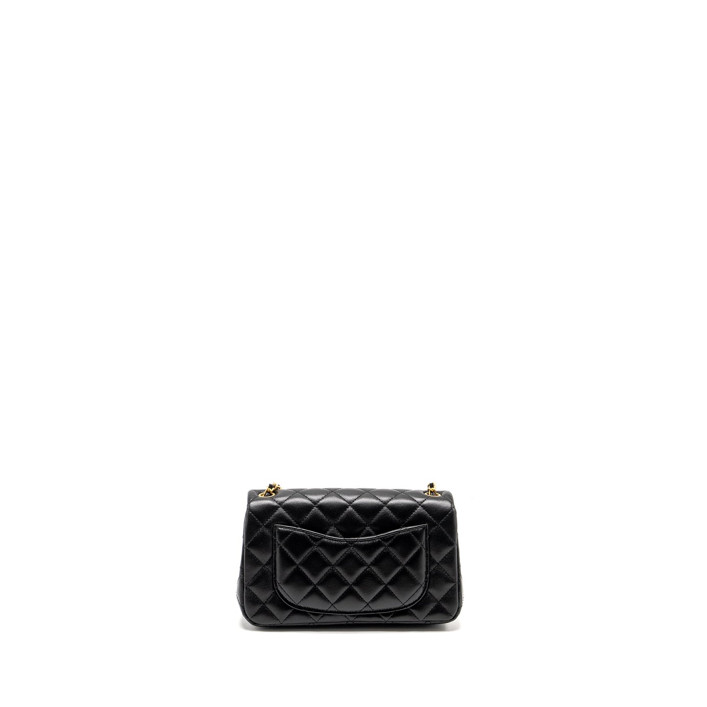 Chanel 24k Pearl Crush Mini Rectangular Flap Bag Shiny Lambskin Black  (microchip)