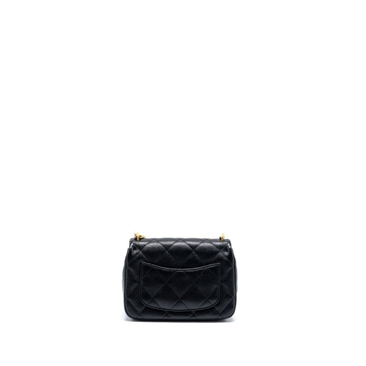 Chanel 23p Coco Love Flap Bag Caviar Black  (microchip)