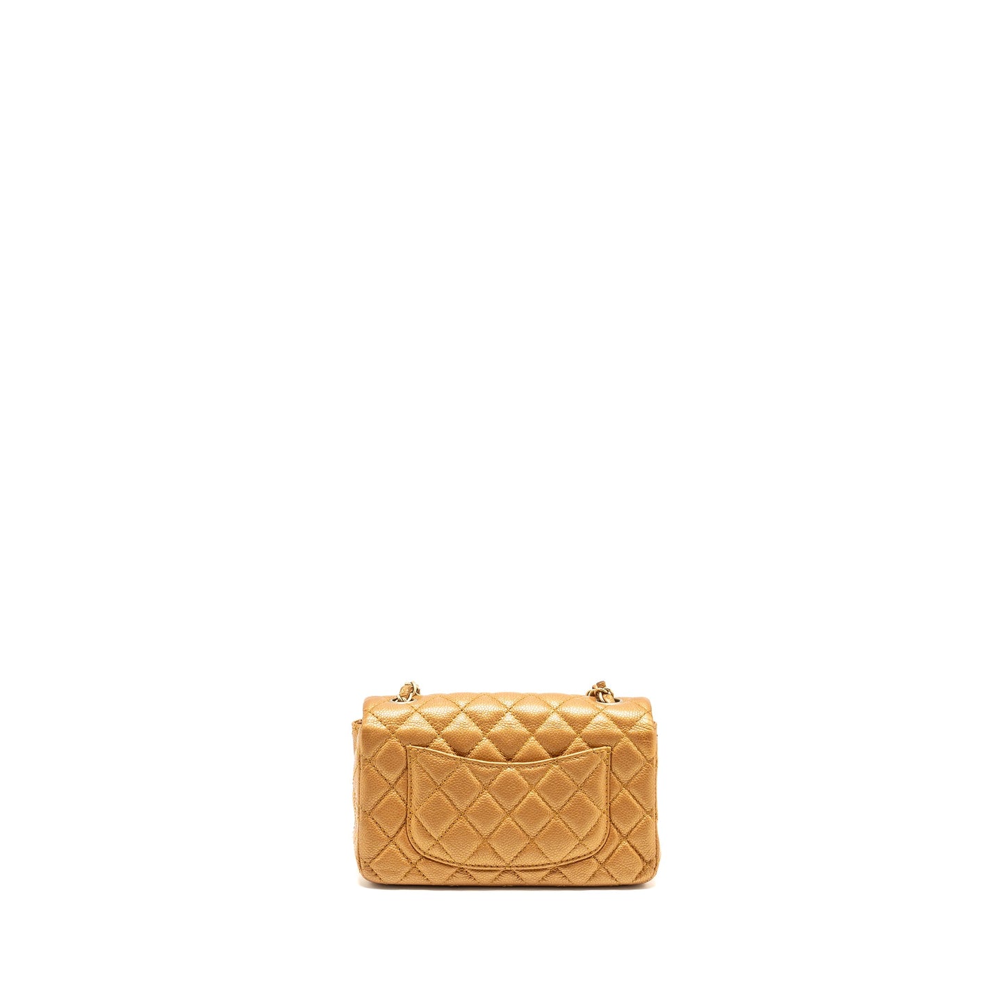 Chanel Mini Rectangular Flap Bag Calfskin Iridescent Dark Gold