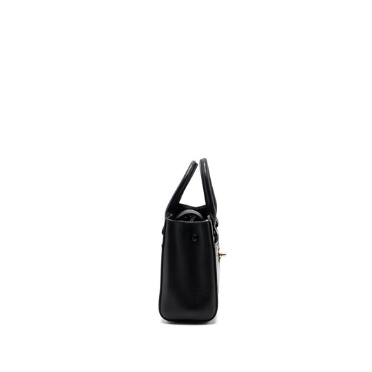 Chanel top handle small tote bag grained calfskin black L