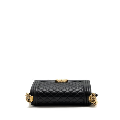 Chanel Medium Classic Boy Bag Caviar Black  (microchip)